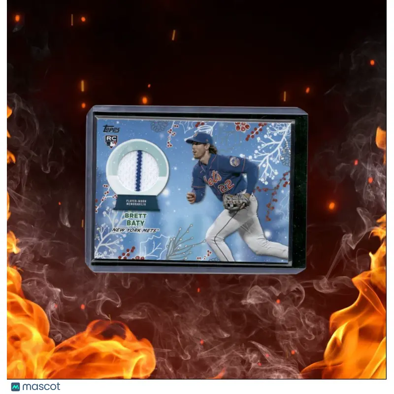2023 Topps Holiday Mega Brett Baty Jersey Relic 2 Color Rookie #RC-BB