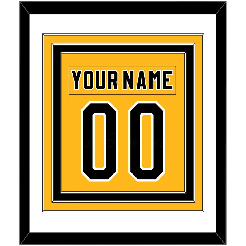 Pittsburgh Nameplate & Number (Back) Combined - Alternate Gold (1980-1981) - Triple Mat 1