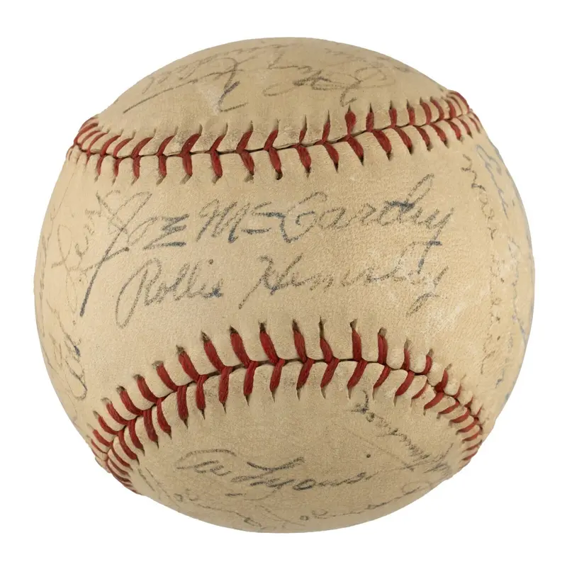1944 New York Yankees Team Signed Baseball 31 Sigs Joe Mccarthy JSA COA