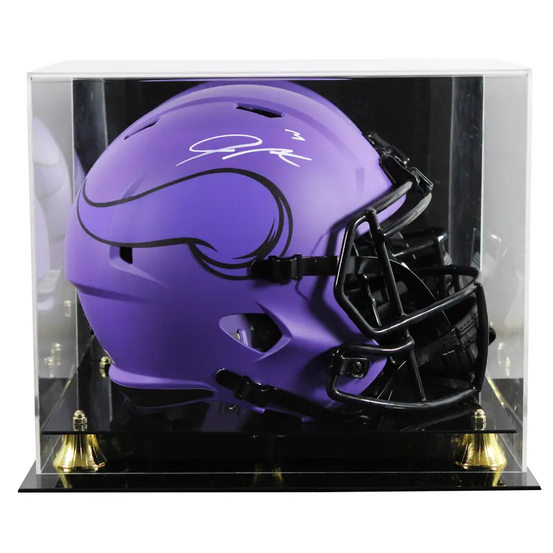 Vikings Jordan Addison Signed Rave Full Size Speed Rep Helmet W/ Case BAS Wit