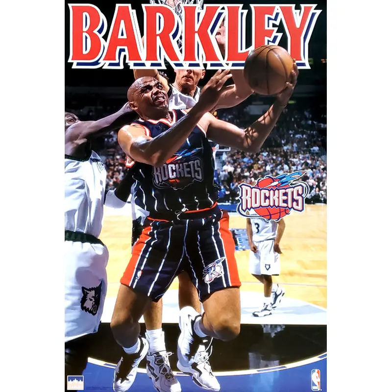 Charles Barkley "Inside Game" Houston Rockets NBA Action Poster - Starline 1997