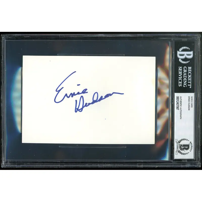 Ernie Hudson Ghostbusters Authentic Signed 4x6 Index Card Autographed BAS Slab