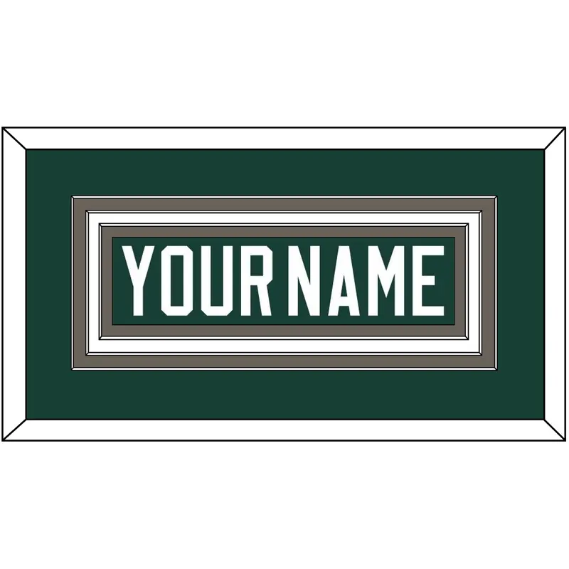 Michigan State Hockey Nameplate - Road Green (2006-2007) - Triple Mat 1