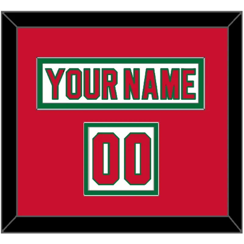 New Jersey Nameplate & Number (Shoulder) - Home White (1982-1992) - Double Mat 2