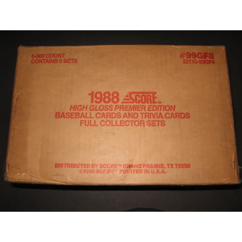1988 Score Baseball Glossy Factory Set Case (6 Sets) (Authenticate)