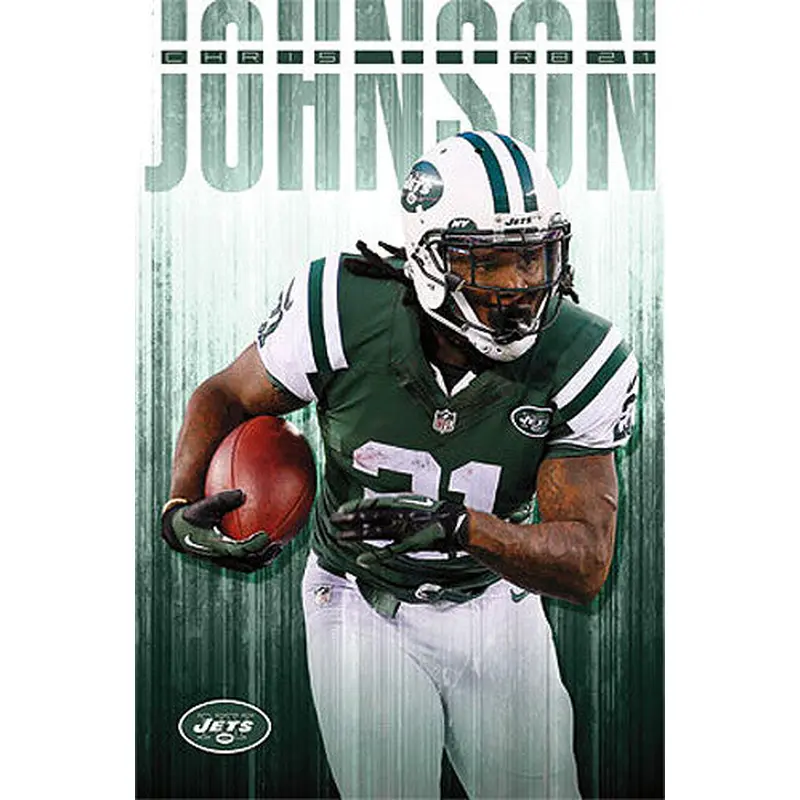 Chris Johnson "Green Machine" New York Jets NFL Action Poster - Costacos 2014