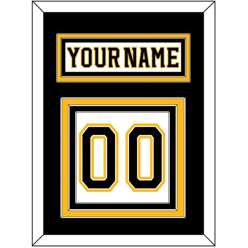 Boston Nameplate & Number (Back) - Road White (2007-2017) - Triple Mat 2