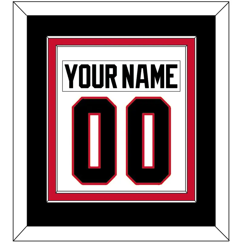 Chicago Nameplate & Number (Back) Combined - Road White (2007-2017) - Double Mat 3