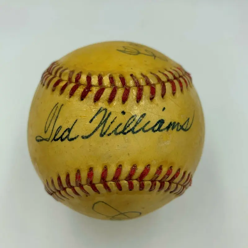Rare 1948 Ted Williams Joe Mccarthy & Earle Combs Signed AL Baseball PSA DNA COA
