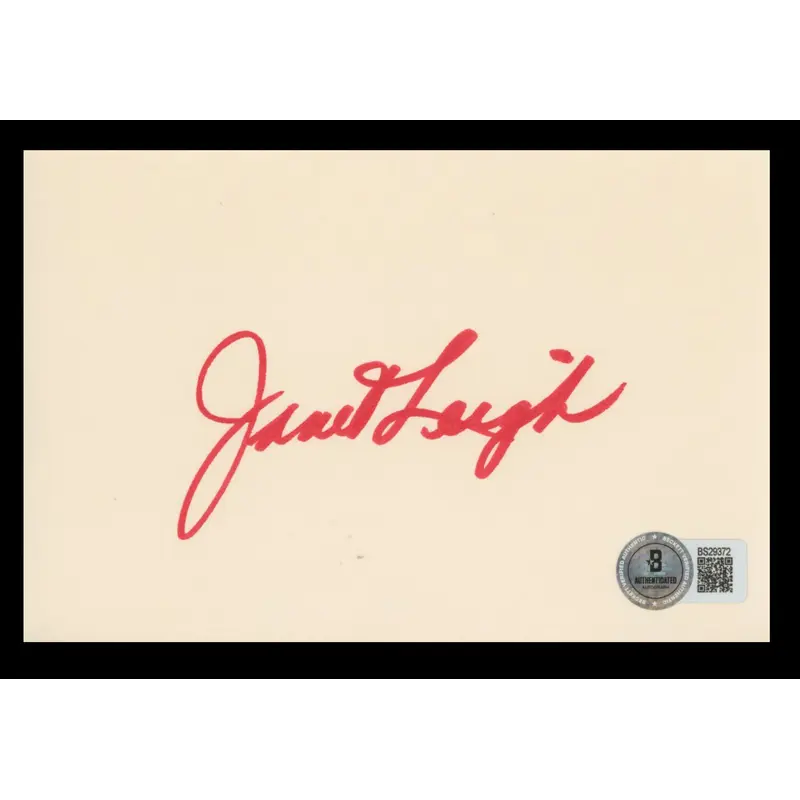 Janet Leigh The Romance of Rosy Ridge Signed 4x6 Index Card BAS #BS29372