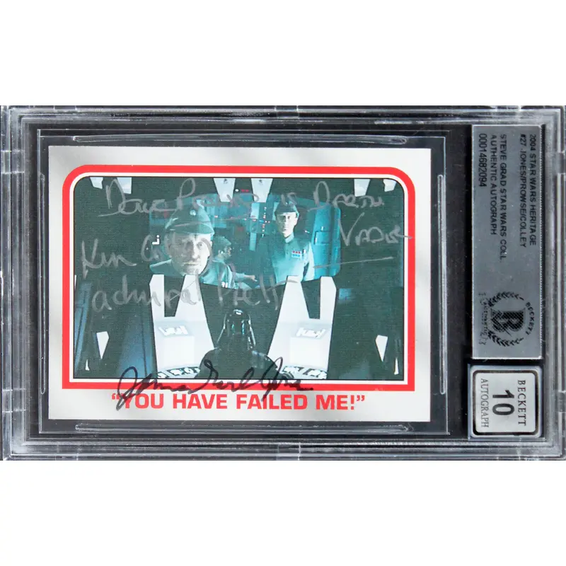 Star Wars (3) Jones, Prowse +1 Signed 2004 SW Heritage #27 Card Auto 10 BAS Slab