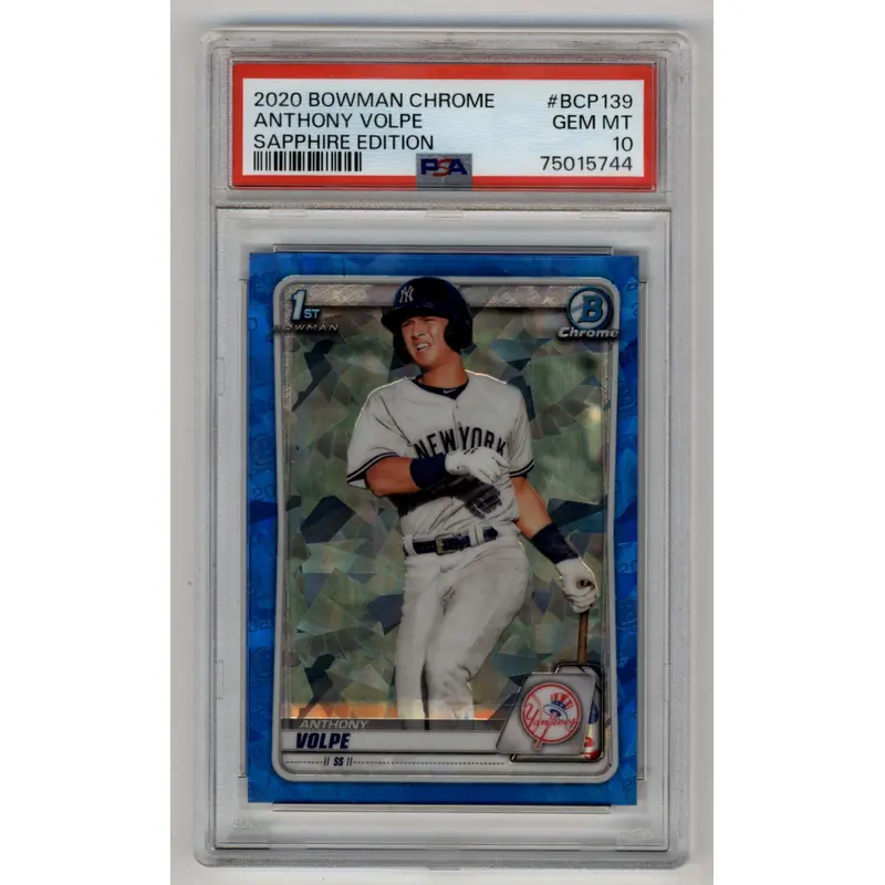 Anthony Volpe 2020 Bowman Chrome Sapphire Edition #BCP139 PSA 10 Gem Mint