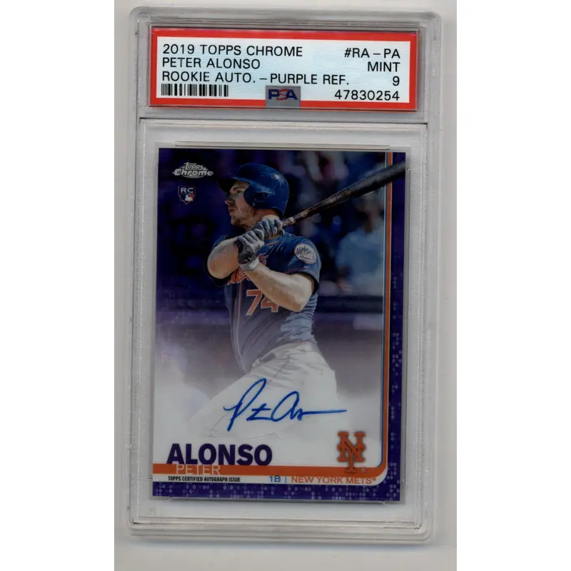 Peter Alonso 2019 Topps Chrome Rookie Auto Purple Refractor 200/250 PSA 9 Mint