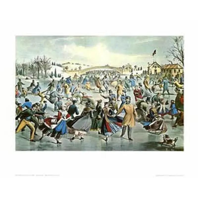 The Skating Pond in Central Park by Currier & Ives Premium Art Poster Print - NYGS