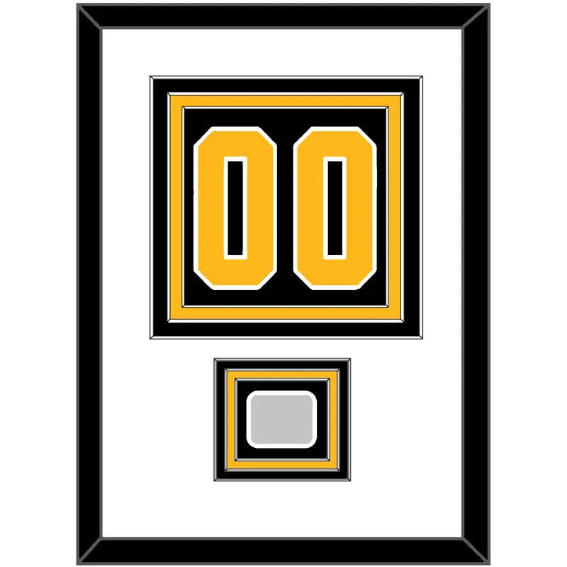 Pittsburgh Number (Back) & Stanley Cup Finals Patch - Home Black - Triple Mat 1