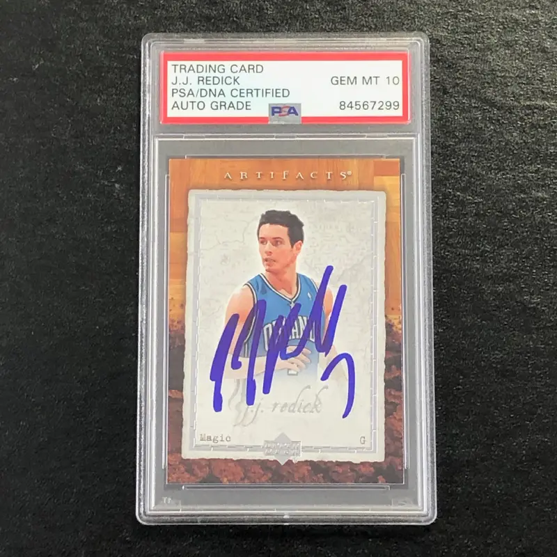 2007-08 Artifacts Basketball #70 J.J. Redick Signed Card AUTO 10 PSA Slabbed Magic