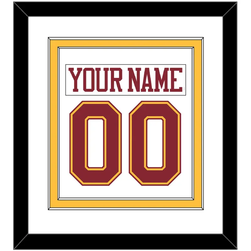 Minnesota Nameplate & Number (Back) Combined - Home White - Double Mat 2