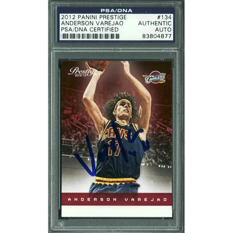 Cavaliers Anderson Varejao Signed Card 2012 Panini Prestige #134 PSA/DNA Slabbed