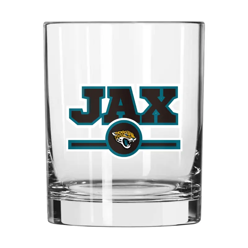 Jacksonville Jaguars 14oz Letterman Rocks Glass