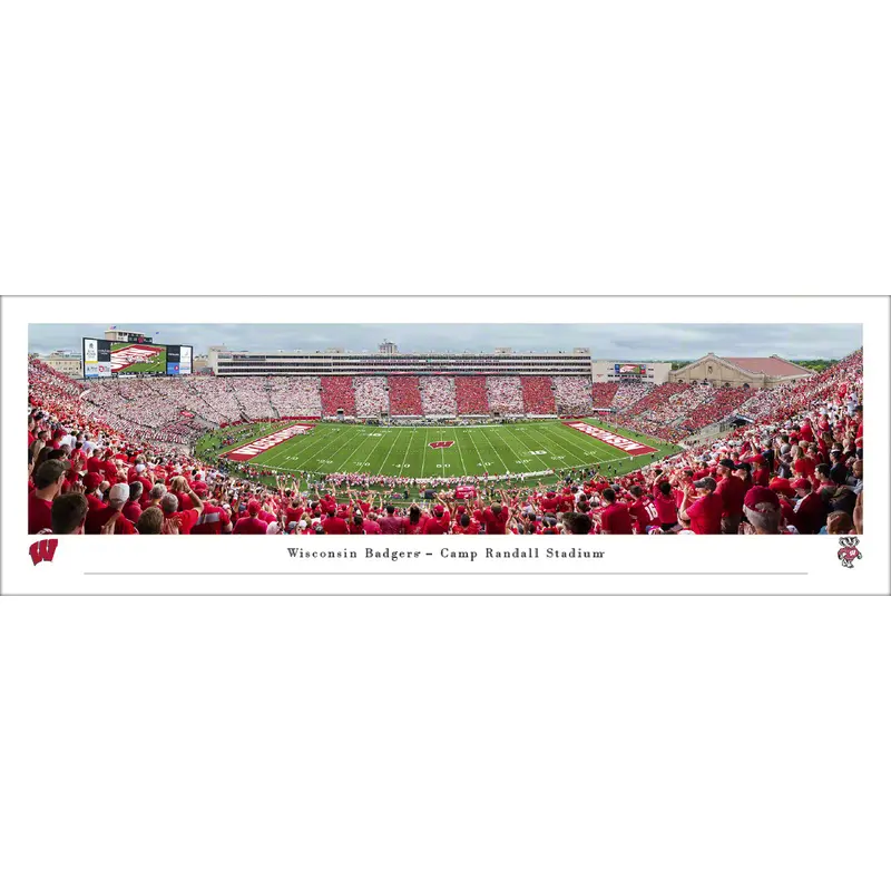Wisconsin Badgers Football Camp Randall Gameday Panoramic Poster - Blakeway Worldwide