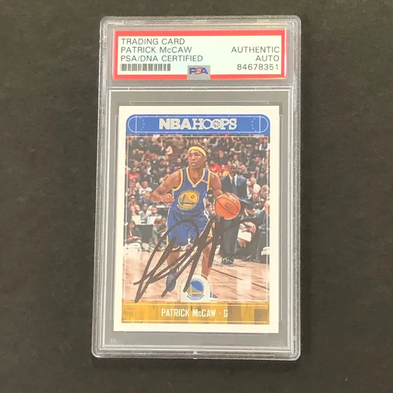 2017-18 Panini Hoops #241 Patrick McCaw Signed Card PSA Slabbed Warriors
