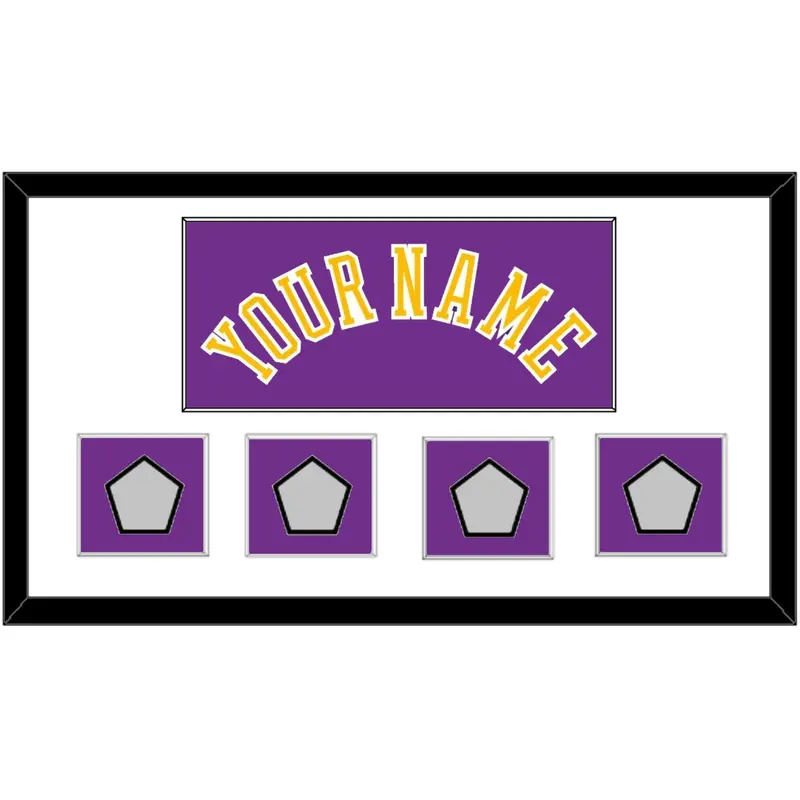 Los Angeles Name & 4 Trophy Patches - Road Purple (1978-1997) - Single Mat 1
