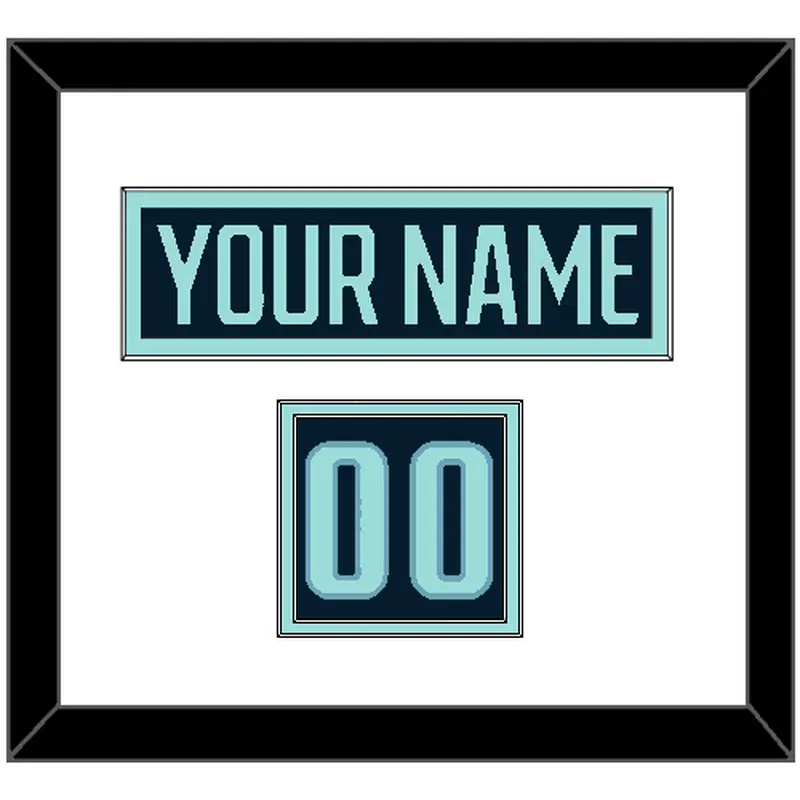 Seattle Nameplate & Number (Shoulder) - Home Navy Blue - Double Mat 1