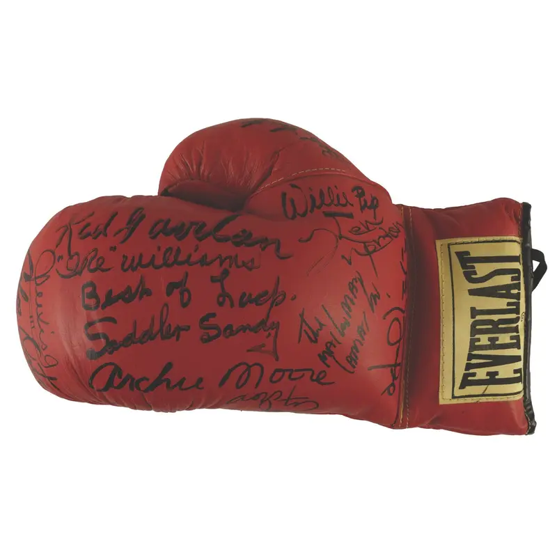 Hall of Fame Multi-Signed Boxing Glove 12 Sigs George Foreman Carlos Ortiz JSA