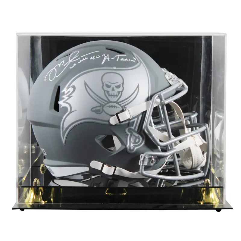 Buccaneers Mike Alstott "A-Train" Signed Slate F/S Speed Rep Helmet W/ Case BAS