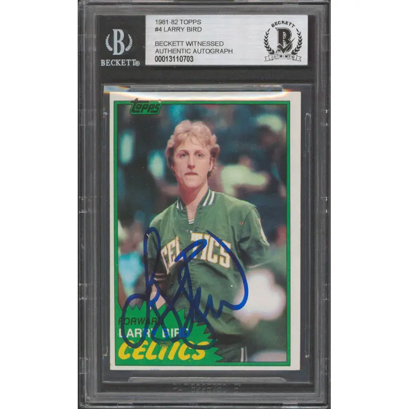 Celtics Larry Bird Authentic Signed 1981 Topps #4 Card Autographed BAS Slabbed