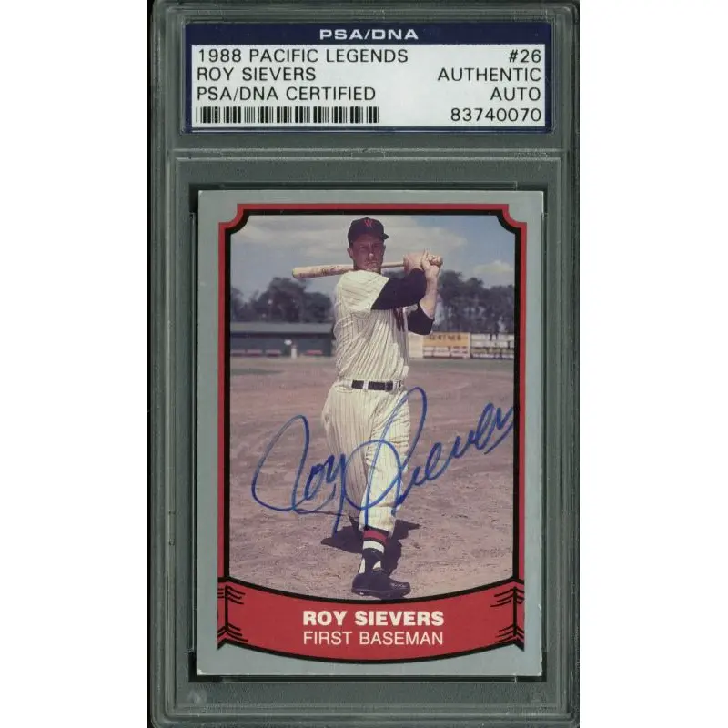Roy Sievers Authentic Signed Card 1988 Pacific Legends #26 PSA/DNA Slabbed