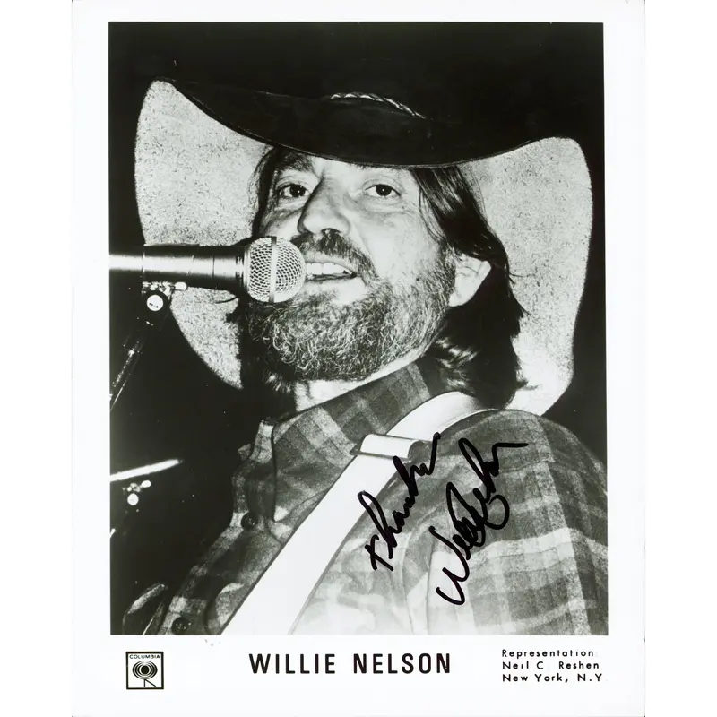 Willie Nelson Country Musician Authentic Signed 8x10 B&W Photo JSA #AR36697