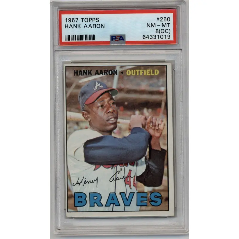 Hank Aaron 1967 Topps #250 PSA 8 (OC) Near Mint Mint