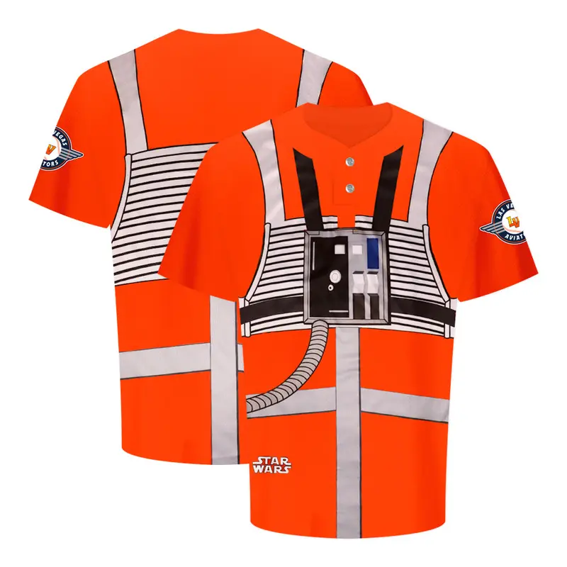Men's OT Sports Star Wars Rebel Pilot Orange Replica Jersey