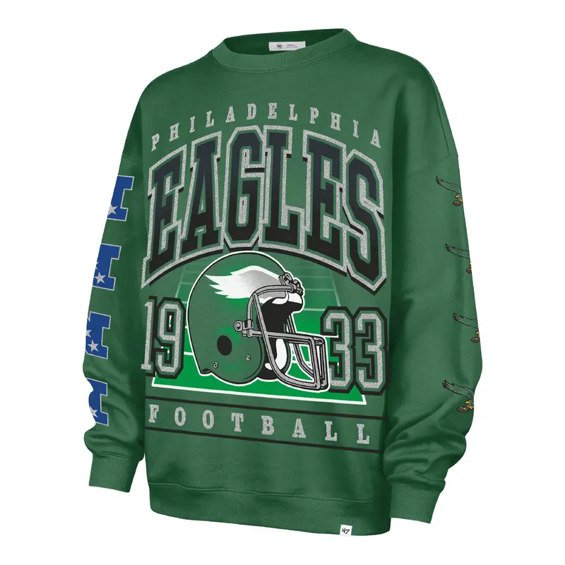 PHILADELPHIA EAGLES HISTORIC GO BIG '47 OVERSIZED CREW WOMENS