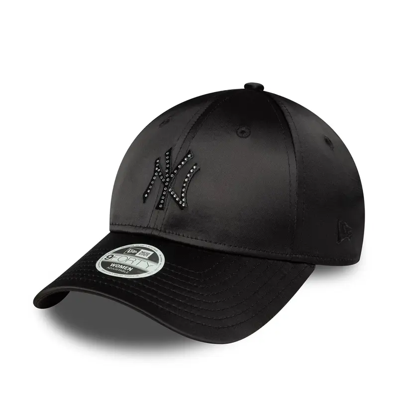 New York Yankees MLB Satin Rhinestone Black 9FORTY Adjustable Cap