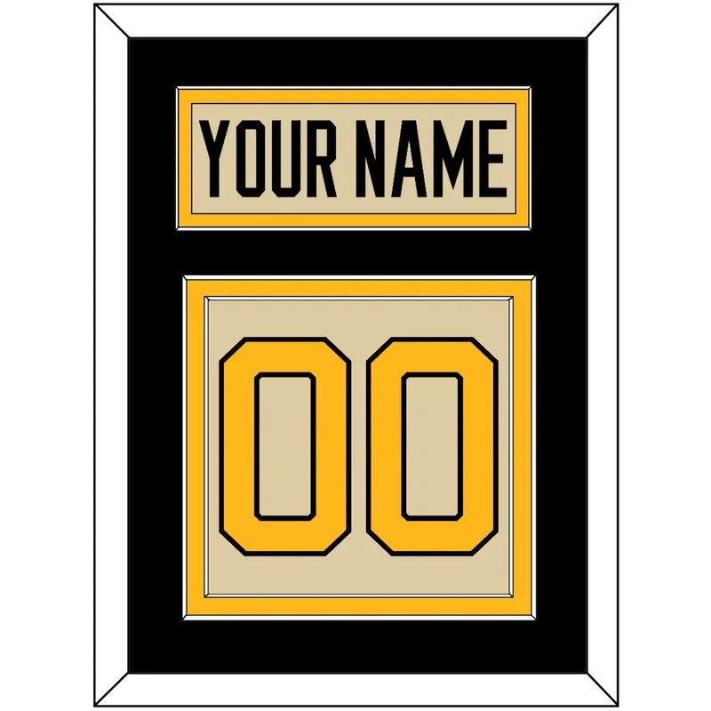Pittsburgh Nameplate & Number (Back) - 2023 Winter Classic Tan - Double Mat 3
