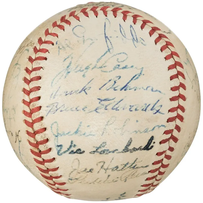 Jackie Robinson Rookie 1947 Brooklyn Dodgers Team Signed Baseball PSA DNA COA