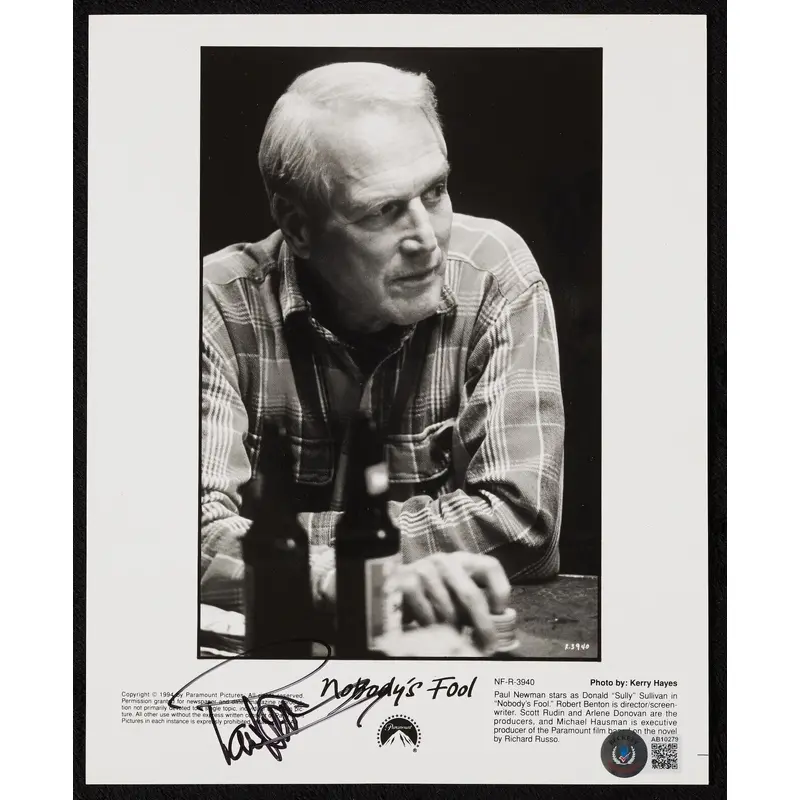 Paul Newman Signed 8x10 "Nobody's Fool" Movie Photo Beckett COA