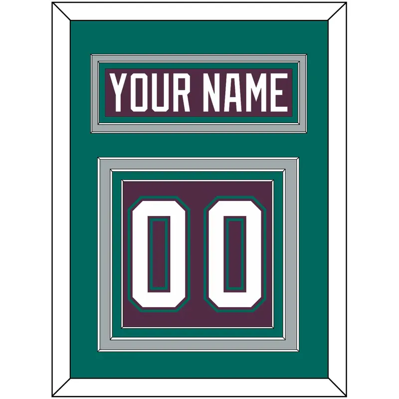 Anaheim Nameplate & Number (Back) - Road Purple (1993-2006) - Triple Mat 4