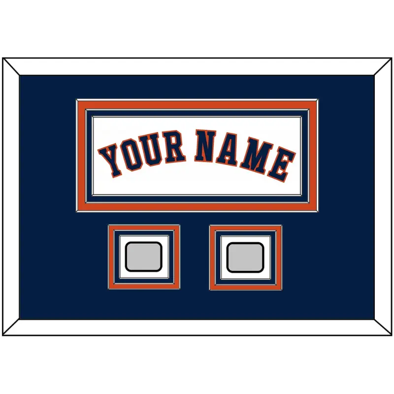 Houston Name & 2 World Series Champions Patches - Home White - Triple Mat 3