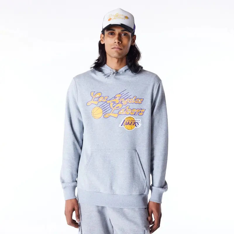 LA Lakers Script Grey Pullover Hoodie