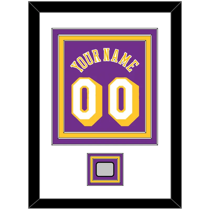 Los Angeles Name & Number With 2X Champions Patch - Road Purple (1978-1997) - Triple Mat 1