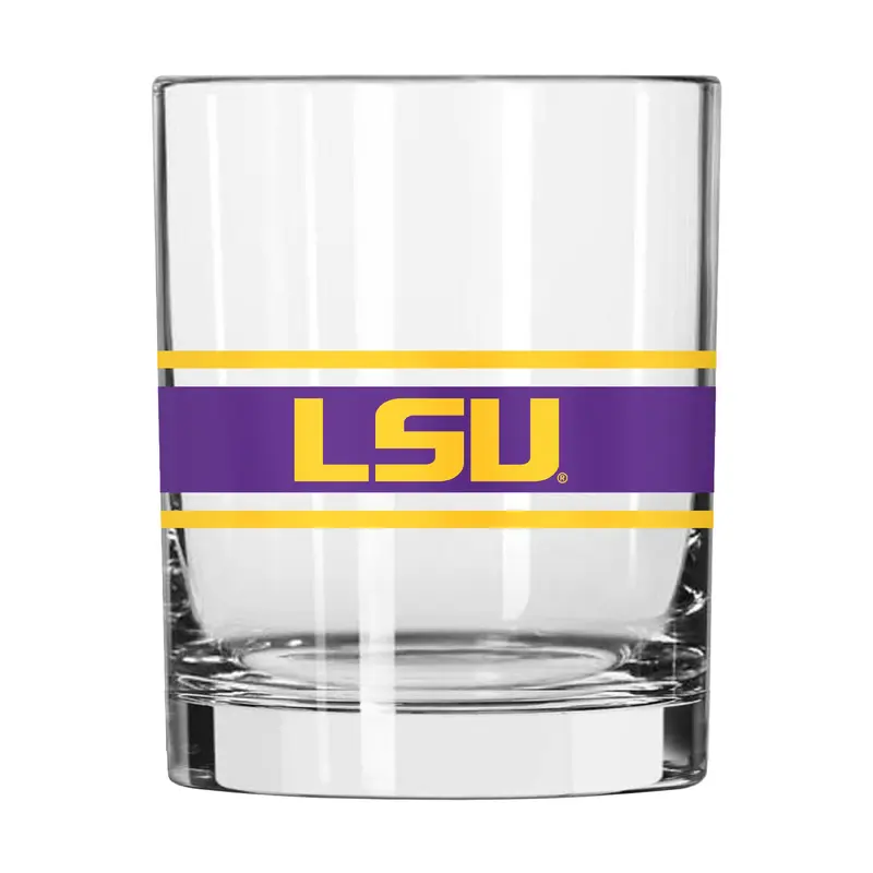LSU 14oz Stripe Rocks Glass