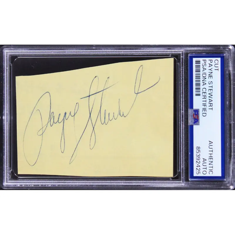 Payne Stewart Authentic Signed 2.5x3.5 Cut Signature PSA/DNA Slabbed