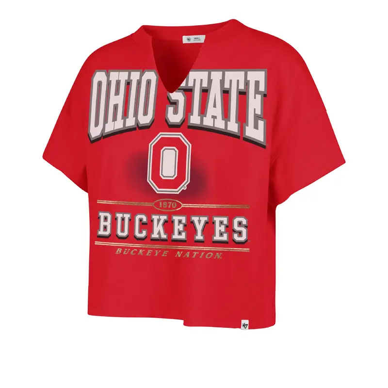 OHIO STATE BUCKEYES ELATION '47 OVERSIZED NOTCH NECK TEE WOMENS