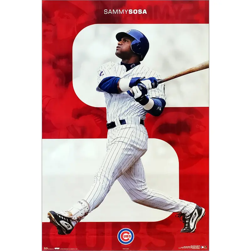 Sammy Sosa "Gone Deep" Chicago Cubs MLB Baseball Action Poster - Costacos 2003