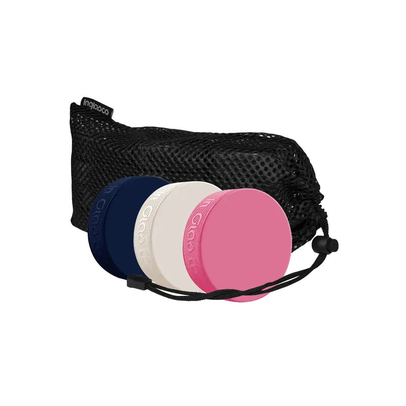 Coach's 6oz Drill Pucks In Mesh Bag (4 dark blue / 4 white / 4 pink)