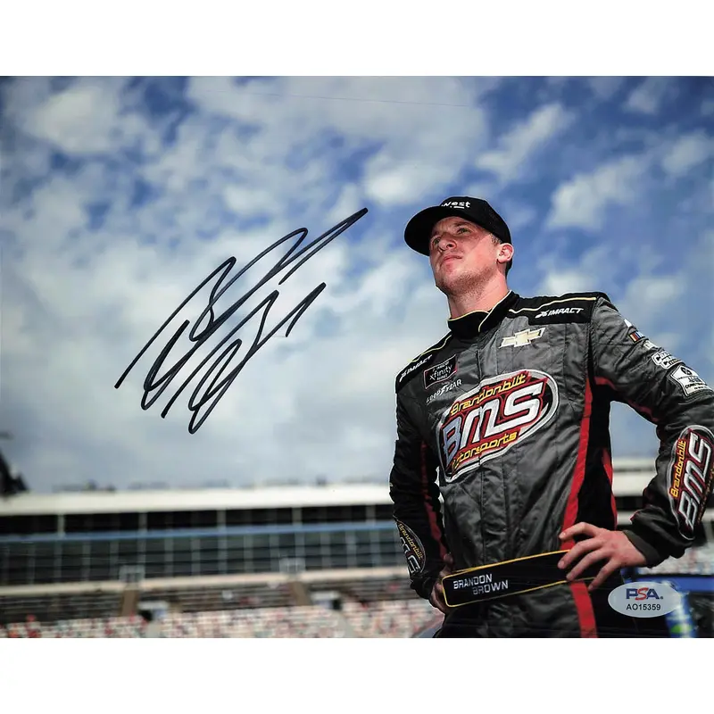 Brandon Brown signed 8x10 photo PSA/DNA Autographed Motorsports Driver