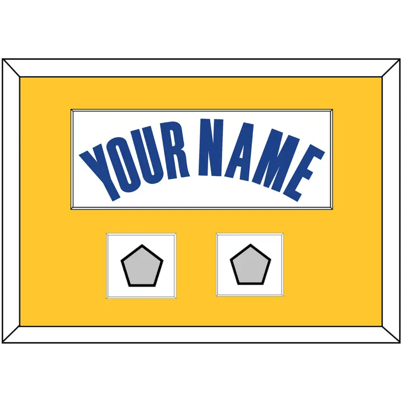 Golden State Name & 2 Finals Patches - White Association - Single Mat 3